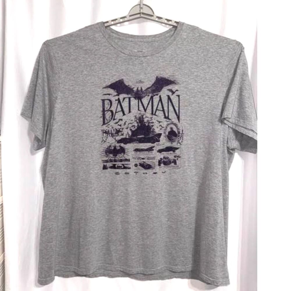 Men’s 4XLT Big & Tall Tee DC Batman Logo Vehicle Collection | Casual Retro